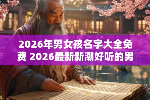 2026年男女孩名字大全免费 2026最新新潮好听的男女孩名字