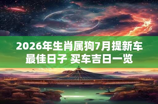 2026年生肖属狗7月提新车最佳日子 买车吉日一览