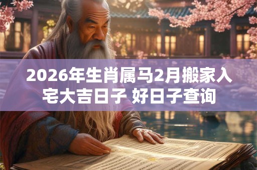 2026年生肖属马2月搬家入宅大吉日子 好日子查询 2026年生肖属马2月搬家入宅大吉日子 好日子查询
