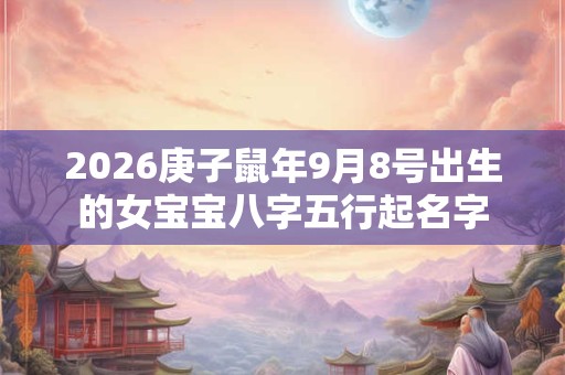 2026庚子鼠年9月8号出生的女宝宝八字五行起名字