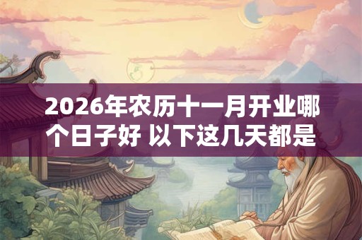 2026年农历十一月开业哪个日子好 以下这几天都是吉日