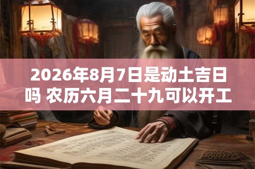 2026年8月7日是动土吉日吗 农历六月二十九可以开工动土吗 2026年8月7日是动土吉日吗 农历六月二十九可以开工动土吗