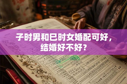 子时男和巳时女婚配可好,结婚好不好? 子时男和巳时女婚配可好,结婚好不好?