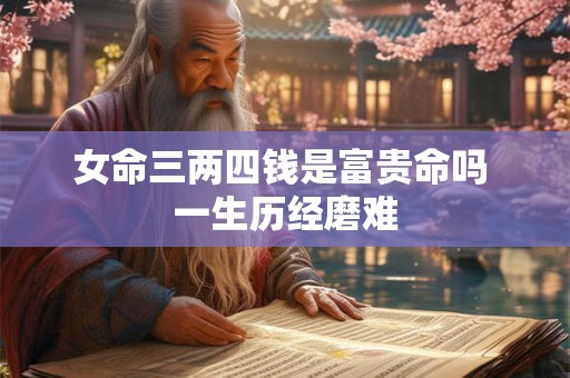 女命三两四钱是富贵命吗 一生历经磨难