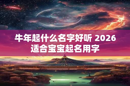 牛年起什么名字好听 2026适合宝宝起名用字
