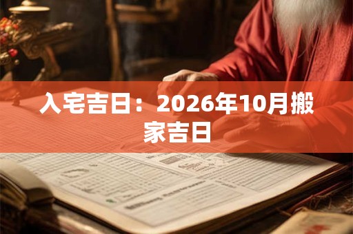入宅吉日:2026年10月搬家吉日 入宅吉日:2026年10月搬家吉日