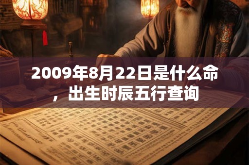 2009年8月22日是什么命,出生时辰五行查询 2009年8月22日是什么命,出生时辰五行查询