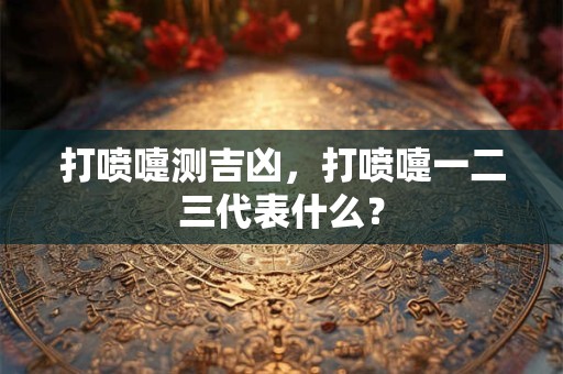 打喷嚏测吉凶,打喷嚏一二三代表什么? 打喷嚏测吉凶,打喷嚏一二三代表什么?