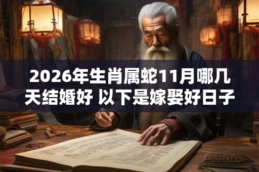 2026年生肖属蛇11月哪几天结婚好 以下是嫁娶好日子