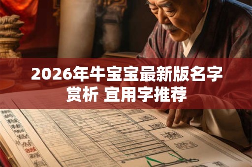 2026年牛宝宝最新版名字赏析 宜用字推荐