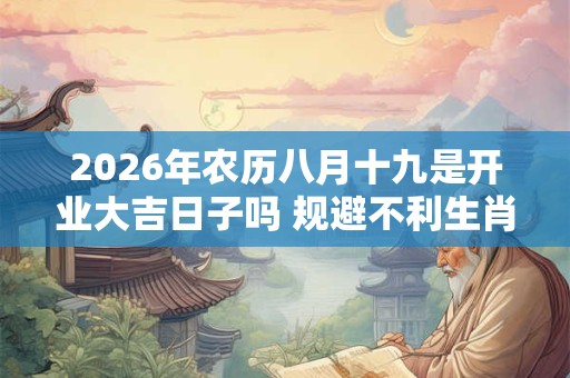 2026年农历八月十九是开业大吉日子吗 规避不利生肖