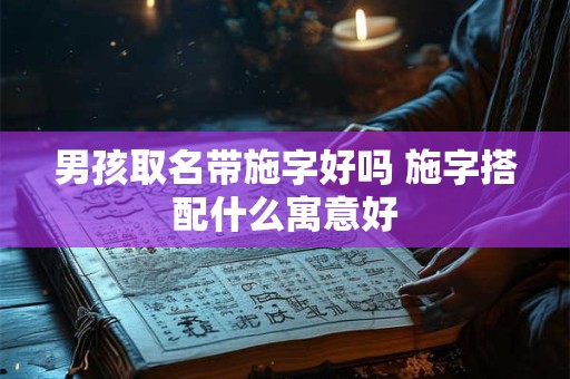 男孩取名带施字好吗 施字搭配什么寓意好