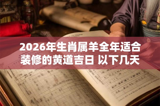 2026年生肖属羊全年适合装修的黄道吉日 以下几天就不错