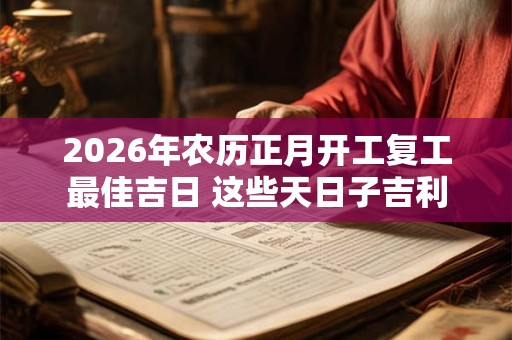 2026年农历正月开工复工最佳吉日 这些天日子吉利 2026年农历正月开工复工最佳吉日 这些天日子吉利