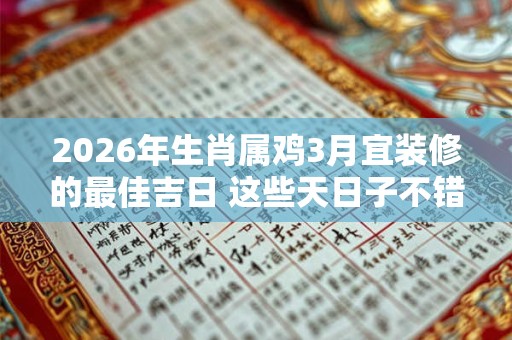 2026年生肖属鸡3月宜装修的最佳吉日 这些天日子不错