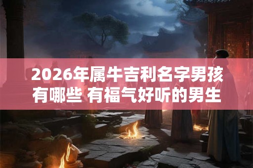 2026年属牛吉利名字男孩有哪些 有福气好听的男生名推荐