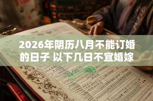 2026年阴历八月不能订婚的日子 以下几日不宜婚嫁