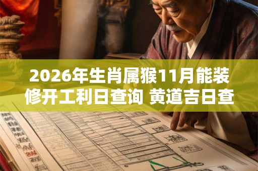 2026年生肖属猴11月能装修开工利日查询 黄道吉日查询