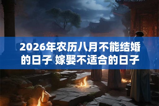 2026年农历八月不能结婚的日子 嫁娶不适合的日子