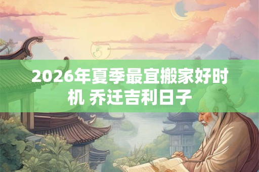 2026年夏季最宜搬家好时机 乔迁吉利日子 2026年夏季最宜搬家好时机 乔迁吉利日子