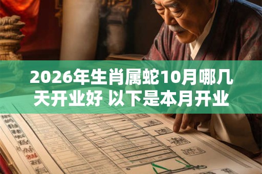 2026年生肖属蛇10月哪几天开业好 以下是本月开业好日子 2026年生肖属蛇10月哪几天开业好 以下是本月开业好日子
