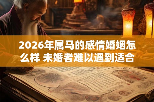 2026年属马的感情婚姻怎么样 未婚者难以遇到适合的异性