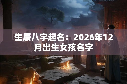 生辰八字起名:2026年12月出生女孩名字 生辰八字起名:2026年12月出生女孩名字
