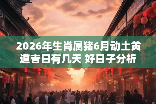 2026年生肖属猪6月动土黄道吉日有几天 好日子分析 2026年生肖属猪6月动土黄道吉日有几天 好日子分析