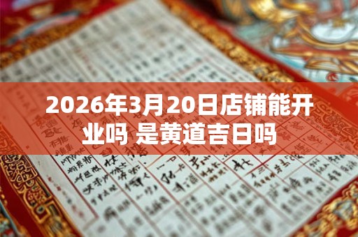 2026年3月20日店铺能开业吗 是黄道吉日吗 2026年3月20日店铺能开业吗 是黄道吉日吗