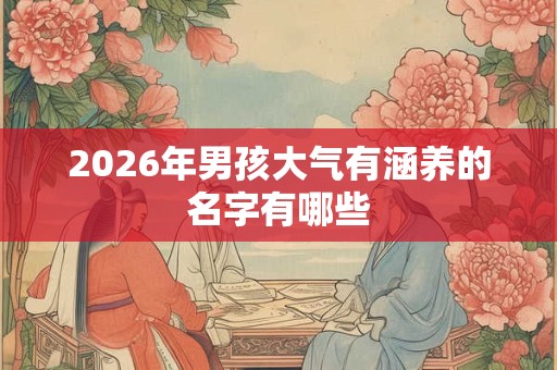 2026年男孩大气有涵养的名字有哪些 2026年男孩大气有涵养的名字有哪些