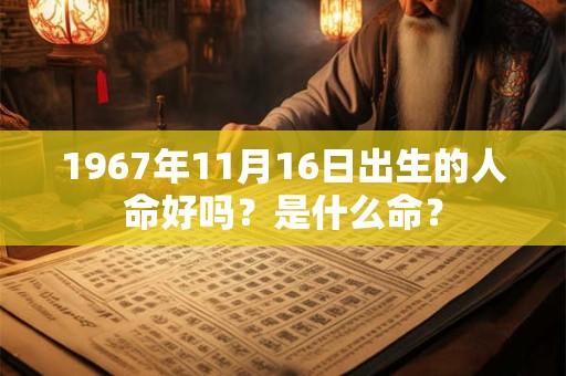 1967年11月16日出生的人命好吗?是什么命? 1967年11月16日出生的人命好吗?是什么命?
