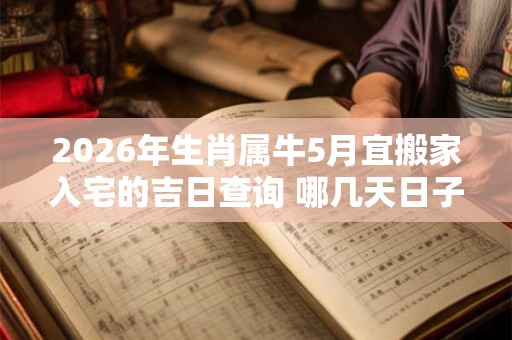 2026年生肖属牛5月宜搬家入宅的吉日查询 哪几天日子好 2026年生肖属牛5月宜搬家入宅的吉日查询 哪几天日子好