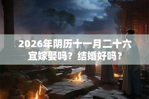 2026年阴历十一月二十六宜嫁娶吗?结婚好吗? 2026年阴历十一月二十六宜嫁娶吗?结婚好吗?