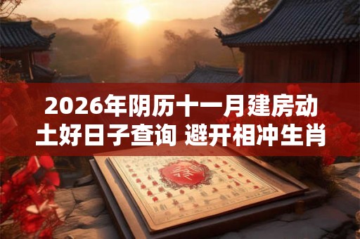 2026年阴历十一月建房动土好日子查询 避开相冲生肖 2026年阴历十一月建房动土好日子查询 避开相冲生肖