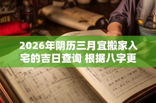 2026年阴历三月宜搬家入宅的吉日查询 根据八字更有效