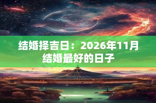 结婚择吉日：2026年11月结婚最好的日子