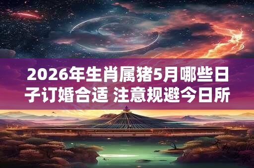 2026年生肖属猪5月哪些日子订婚合适 注意规避今日所冲 2026年生肖属猪5月哪些日子订婚合适 注意规避今日所冲