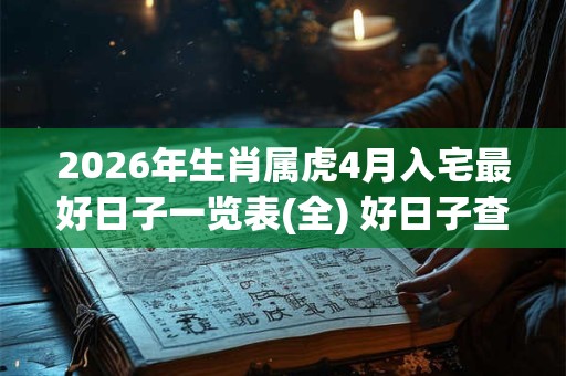 2026年生肖属虎4月入宅最好日子一览表(全) 好日子查询