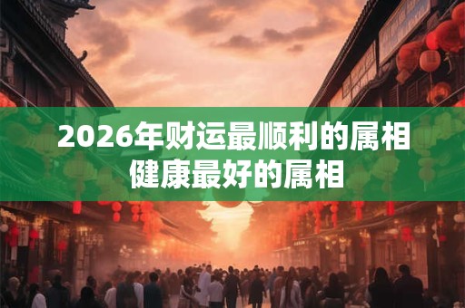 2026年财运最顺利的属相 健康最好的属相 2026年财运最顺利的属相 健康最好的属相