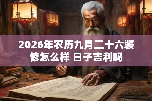 2026年农历九月二十六装修怎么样 日子吉利吗 2026年农历九月二十六装修怎么样 日子吉利吗