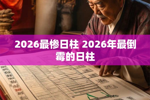 2026最惨日柱 2026年最倒霉的日柱 2026最惨日柱 2026年最倒霉的日柱