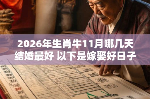 2026年生肖牛11月哪几天结婚最好 以下是嫁娶好日子