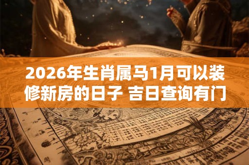 2026年生肖属马1月可以装修新房的日子 吉日查询有门道 2026年生肖属马1月可以装修新房的日子 吉日查询有门道