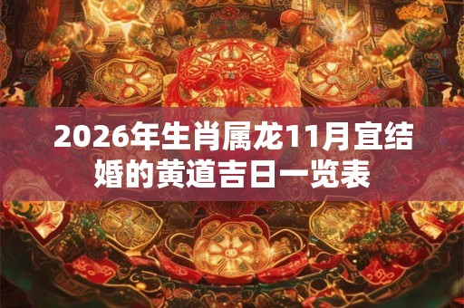 2026年生肖属龙11月宜结婚的黄道吉日一览表