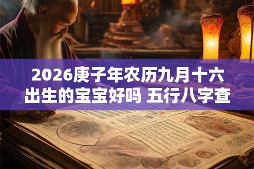 2026庚子年农历九月十六出生的宝宝好吗 五行八字查询
