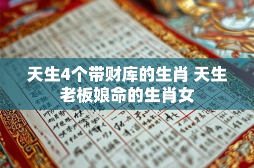 天生4个带财库的生肖 天生老板娘命的生肖女 天生4个带财库的生肖 天生老板娘命的生肖女