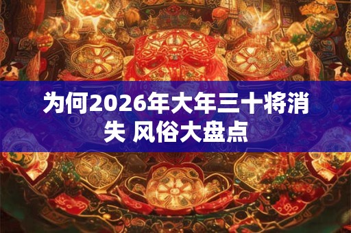为何2026年大年三十将消失 风俗大盘点 为何2026年大年三十将消失 风俗大盘点