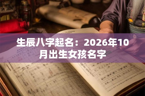 生辰八字起名:2026年10月出生女孩名字 生辰八字起名:2026年10月出生女孩名字