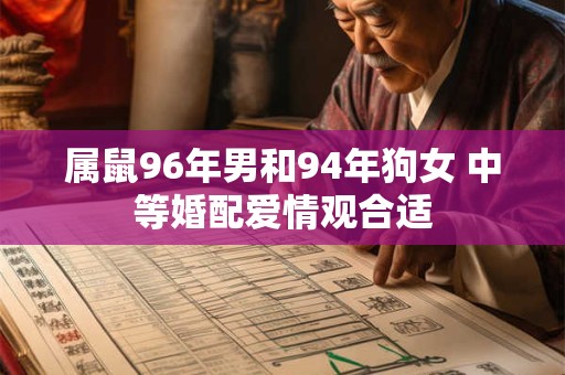 属鼠96年男和94年狗女 中等婚配爱情观合适