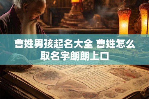 曹姓男孩起名大全 曹姓怎么取名字朗朗上口